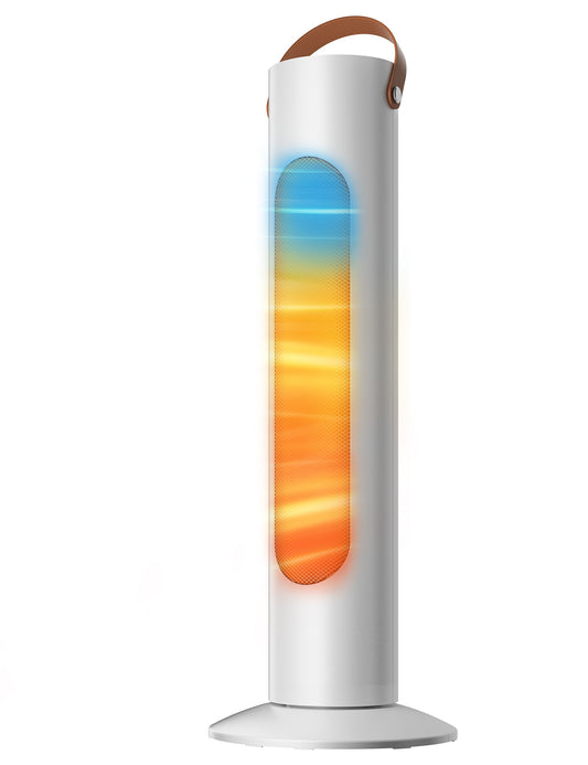 Electric Space Heaters for Indoor Use, 25" Portable Room Office Heater with 70°Oscillation, 1500W, 2 Heating & Fan Modes, 1S Instant Heating, Quiet Electric Heater for Garage Bedroom Large Room, White