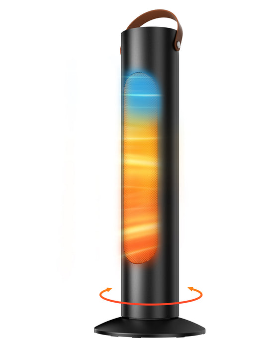 Electric Space Heaters for Indoor Use, 25" Portable Room Office Heater with 70°Oscillation, 1500W, 2 Heating & Fan Modes, 1S Instant Heating, Quiet Electric Heater for Garage Bedroom Large Room, Black